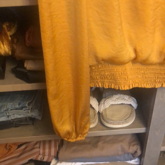 2/$30 Golden yellow puff sleeve blouse - Picture 3 of 6